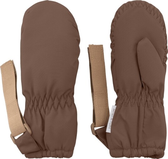 MINI A TURE Matcordt Fleece Lined Mittens   Brown   18/24M