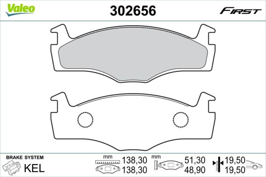 Bremseklosser VALEO 302656