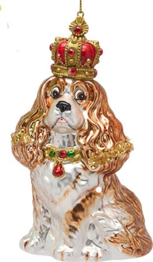 Julekule hund 14 cm lysebrun