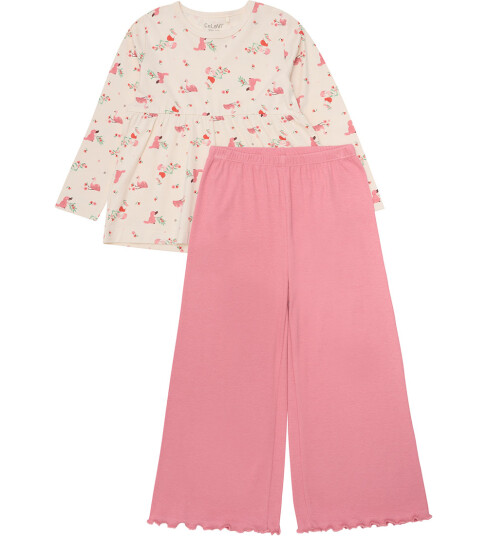 CeLaVi Pysjamas 2 Deler Powder Rosa CeLaVi 80 2 delt nattøy Beige Rød