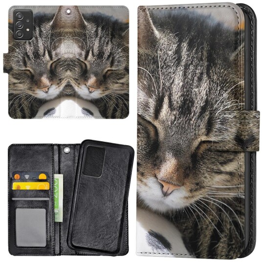 Generic Samsung Galaxy A13 4g - Lommebok Deksel Sovende Katt