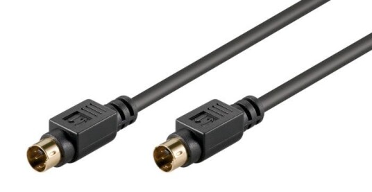 Goobay S-Video 1 m kabel med gullkontakt - Svart, 4-pins Mini-DIN