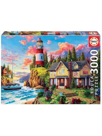 Educa 3000 Lighthouse near the ocean - puzzle Tre