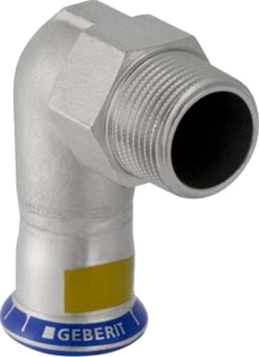 22 mm x 3/4" Vinkel RFG 90° hylse/nippel Mapress