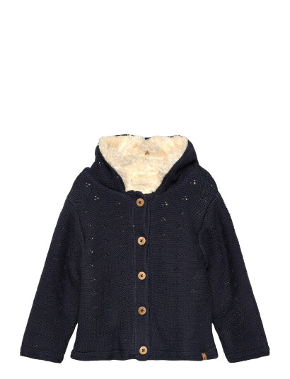 Minymo Jacket Knit W. Teddy Lining Navy 62 Minymo Jacket Knit W. Teddy Lining Navy 62
