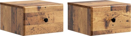  Vegghengt Nattbord 2 pcs Gammelt tre 34,5 x 33 x 20 cm