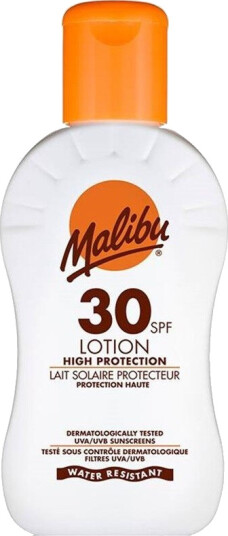 Malibu Solkrem SPF30 100ml Vannbestandig med Aloe Vera og Vitaminer