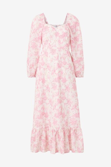 BubblerooMaxikjole Broderie Anglaise Dress   Rosa