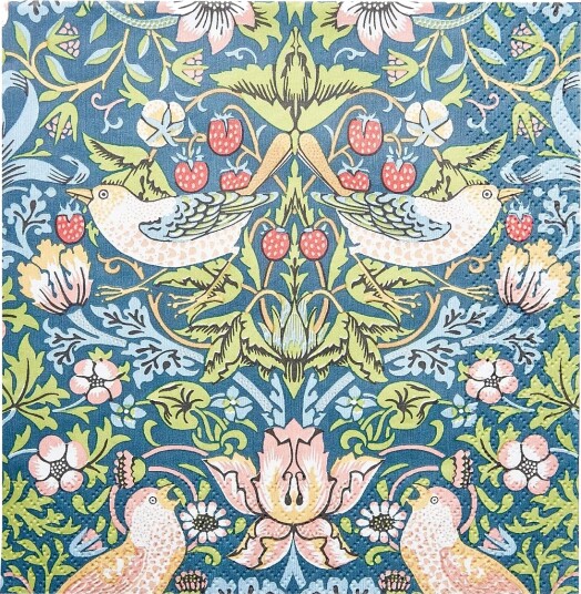 William Morris By havi William Morris Napkin Strawberry Thief Napkin   Blue   33X33CM