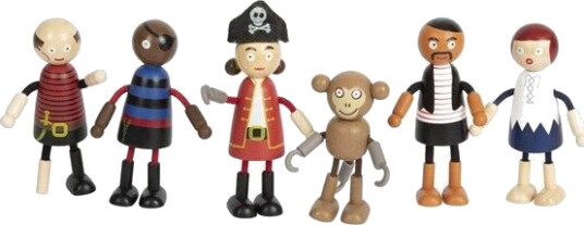 Small Foot Wooden Dolls Pirate Bendable 6pcs.
