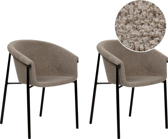 Sett med 2 spisestoler Ames - Taupe, svart
