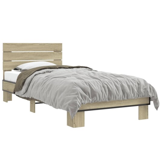 Sengeramme sonoma eik 90x200 cm konstruert tre og metall 8721102447211
