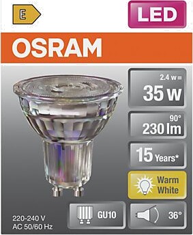 Osram led spot gu10 par16 35 230lm varmhvit