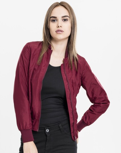 Urban Classics lett bomberjakke for kvinner Bordeaux
