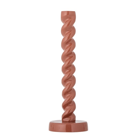 Bloomingville Diza Lysestake i Aluminium med Spiralform - Brun - Ø 10 CM Bloomingville Diza Lysestake i Aluminium med Spiralform - Brun - Ø 10 CM