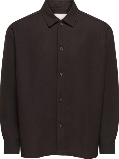 ONLY & SONS Onshansi Ario Ls Shirt Rlx COFFEE BEAN XL