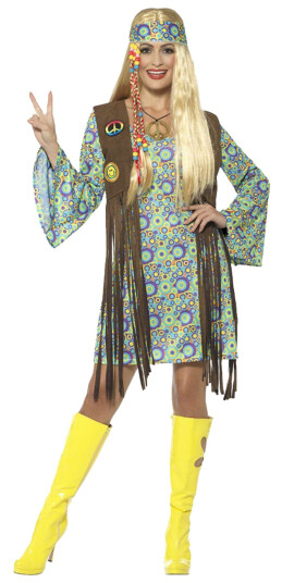 Smiffys 60talls Hippie Kjole Karnevalskostyme Large