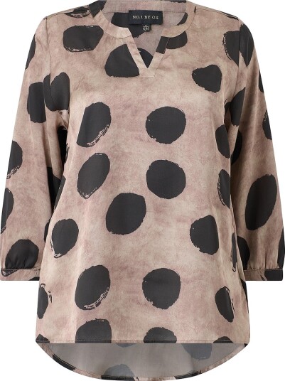 NO. 1 BY OX Bluse Loose Blouse V neck and 3/4 sleeves Flerfarget