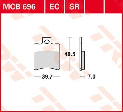 Bremseklosser sett TRW MCB696SR
