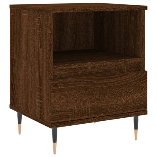 Nattbord 2 stk brun eik 40x35x50 cm konstruert tre 8721012110021