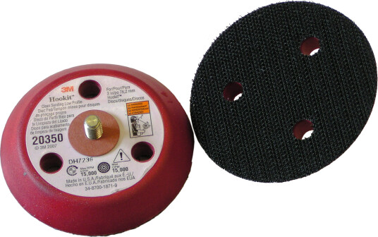 Hookit bagplade 3-hul lavprofil 75mm 1/4" gevind