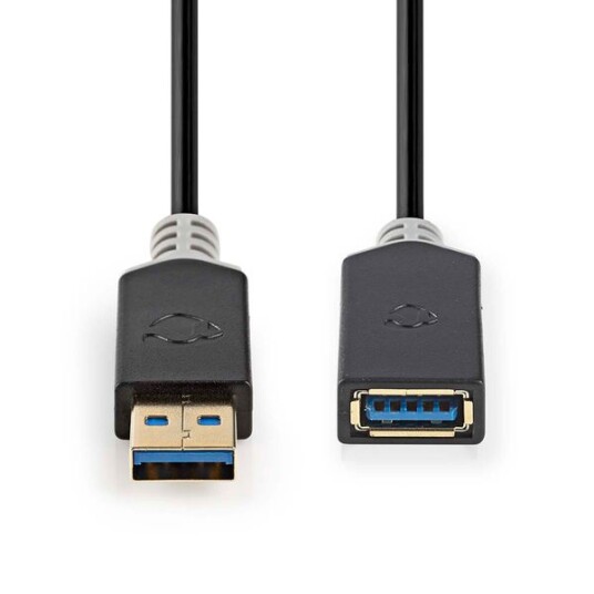 Nedis USB 3.2 Forlengelseskabel 2m USB-A Hann til USB-A Hun Antrasitt Nedis USB 3.2 Forlengelseskabel 2m USB-A Hann til USB-A Hun Antrasitt