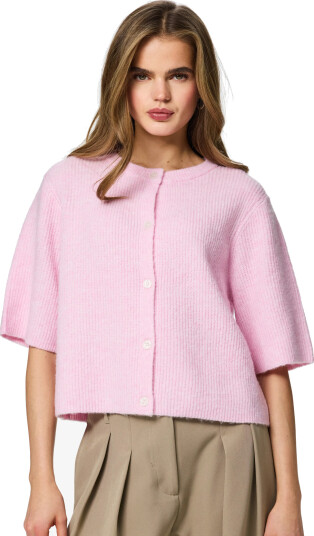 Pieces Pcsilly Ss O Neck Knit Cardigan Noos Bc Pink M