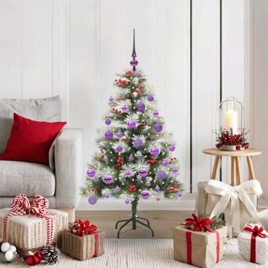 vidaXL Kunstig juletre Grønn og hvit 120 cm PVC og Metall og Plast vidaXL Kunstig juletre Grønn og hvit 120 cm PVC og Metall og Plast