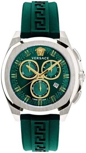 Versace Herreklokke VE7CA0223 Chrono Grønn/Gummi Versace Herreklokke VE7CA0223 Chrono Grønn/Gummi