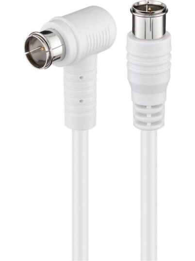 Goobay Vinklet SAT antennekabel 80 dB 3,5m Dobbeltskjermet Hvit