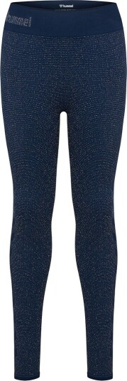 Hummel Leggings   Rib   hmlJr   Dress Blues   Hummel   7 8 år (122 128)   Leggings Marineblå Sølv