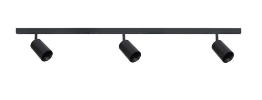 Antidark Designline Tube Pro komplett 2 meter spotskinne med 3 spotter GU10 - Svart