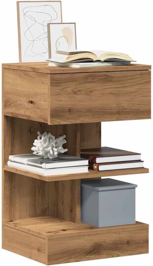 Nattbord 2 stk artisan eik 40x35x65 cm konstruert tre 8721158441003