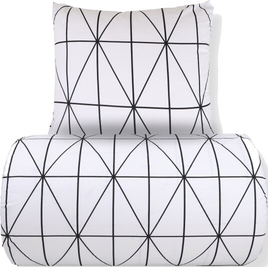 Nordstrand Home Dobbelt sengetøy 200x220 cm   100% bomull   Hvit med sorte harlekintern
