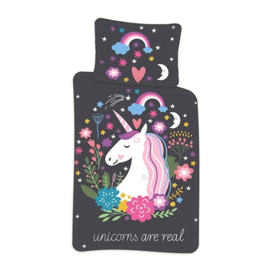 Licens Unicorn Sengetøy 140x200 cm 100% bomull Glow in the dark Unicorn