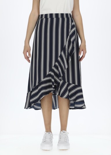 Seaside Sankt Claud Skirt W Navy Stripe 34 Strandklær