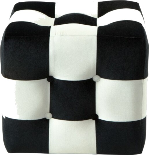 Peticire Sittepuff 42 cm Svart og hvit