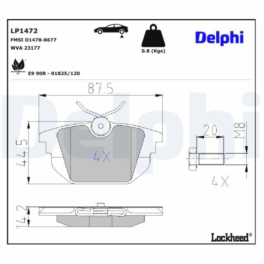 Bremseklosser DELPHI LP1472