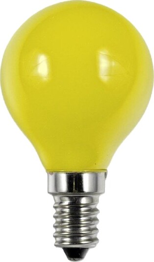 Spl E14 1W LED kronepære   G45 Gul Party Colour Premium