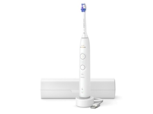 Philips Series 6100 Hx7400/06 Oppladbar Tannbørste Voksen Sonik Tannbørste Daglig Stell Sensitiv / Myk 62000 Bevegelser Per Minutt Hvit 2 Min 4 X 30 Sec
