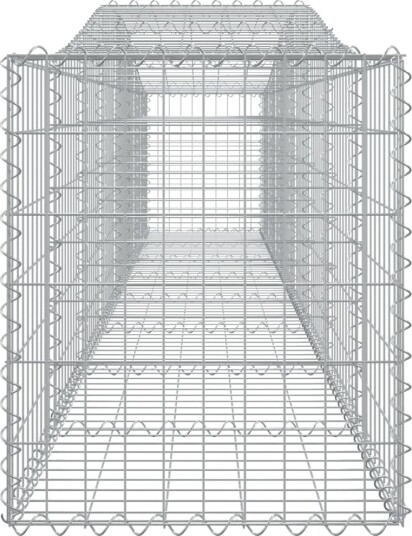 vidaXL Gabionkurver buede 7 stk 400x50x60/80 cm galvanisert jern