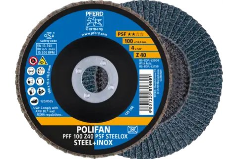 Pferd Lamellskive Polifan Zirconia Alumina Z PSF Steelox 100mm 10 stk