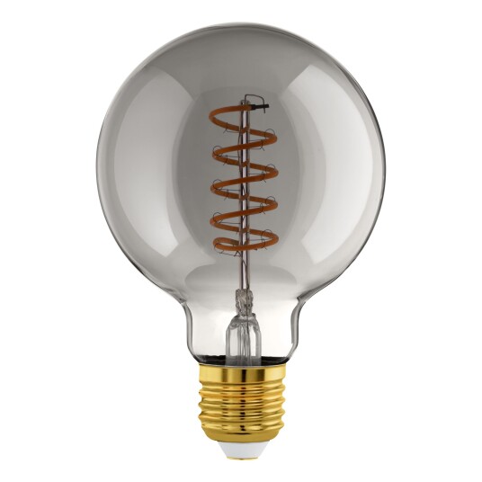 Eglo Connect-Z E27 Led G95 Røgfarvet Globe Dekorationspære Med Spiral Og Varmt Hvidt Lys Eglo Connect-Z E27 Led G95 Røgfarvet Globe Dekorationspære Med Spiral Og Varmt Hvidt Lys