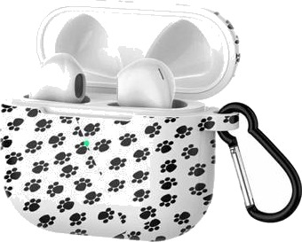 MTP Products AirPods 3 mønstret silikonetui med karabinkrok Svart / Hvit