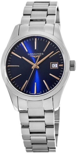 Longines Dameklokke L2.386.4.92.6 Conquest Classic Blå/Stål Ø34 mm