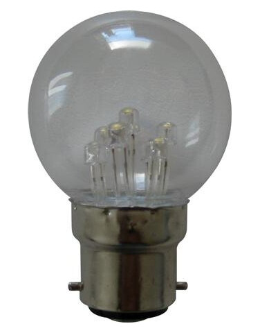 Csdk-Sl Led Lyskilde Krone 0,8W B22 230V Klar Kuppel Polycarbonat 2700K. Må Monteres Udendørs I Csslr Chrissline Lyskæde 10 Stk.