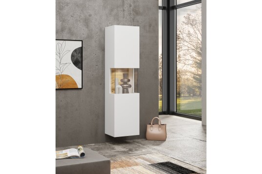 Vitrineskap Speno 140 cm Hvit