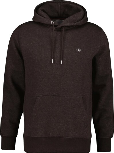 Gant Reg Shield Hoodie BLACK BROWN MELANGE XXL