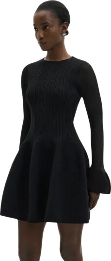 Malina Elona Voluminous Skirt Knitted Mini Dress Black S Malina Elona Voluminous Skirt Knitted Mini Dress Black S