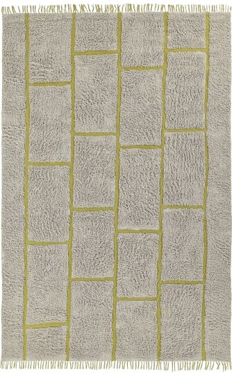 Ryetepper Lindley Natural Cotton Shaggy greige/grønn Størrelse: 240 x 340 cm